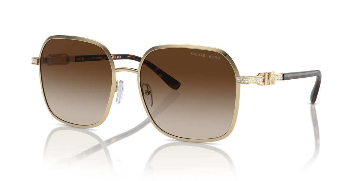 Gafas de Sol Michael Kors Cadiz MK1145B Dorado Claro Brillante y Marrón Degradé