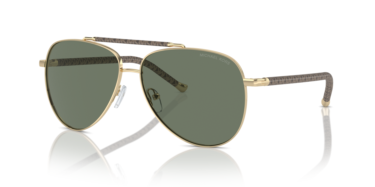 Gafas de Sol Michael Kors Portugal MK1146 Dorado Claro Brillante y Verde Sólido