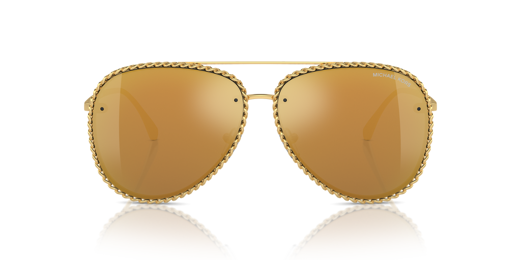 Gafas de Sol Michael Kors Portofino MK1147 Oro amarillo brillante y Dorado Espejado