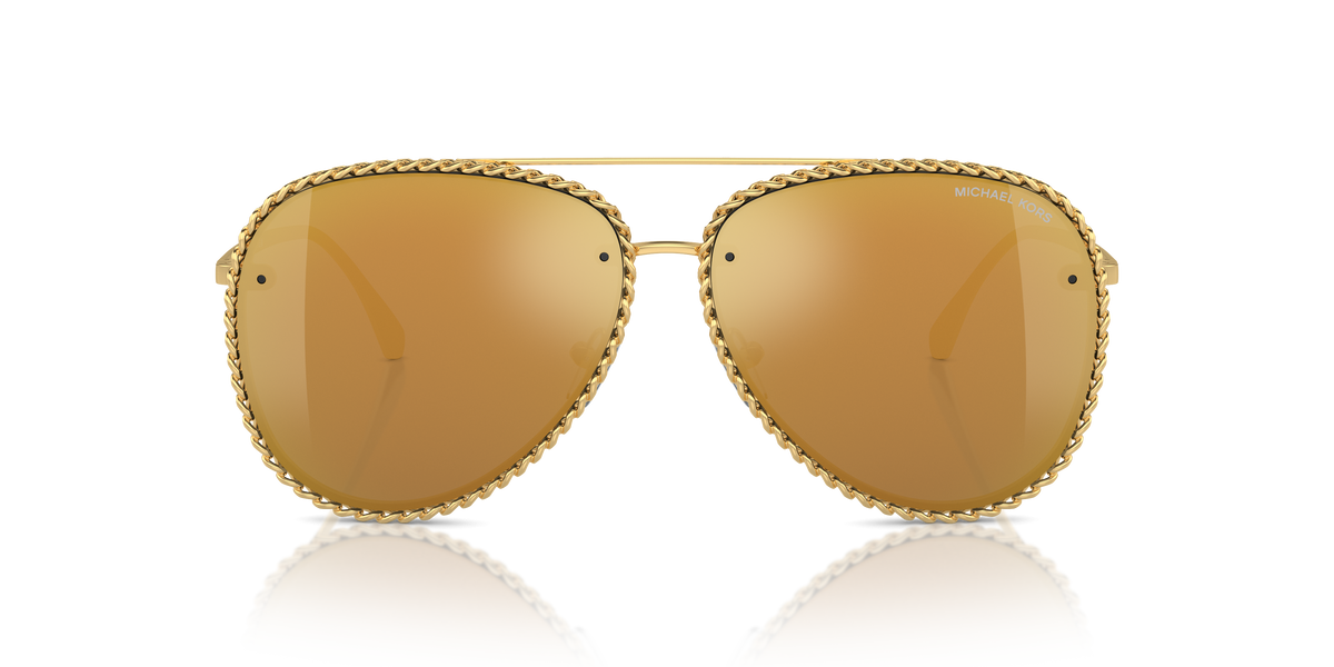 Gafas de Sol Michael Kors Portofino MK1147 Oro amarillo brillante y Dorado Espejado