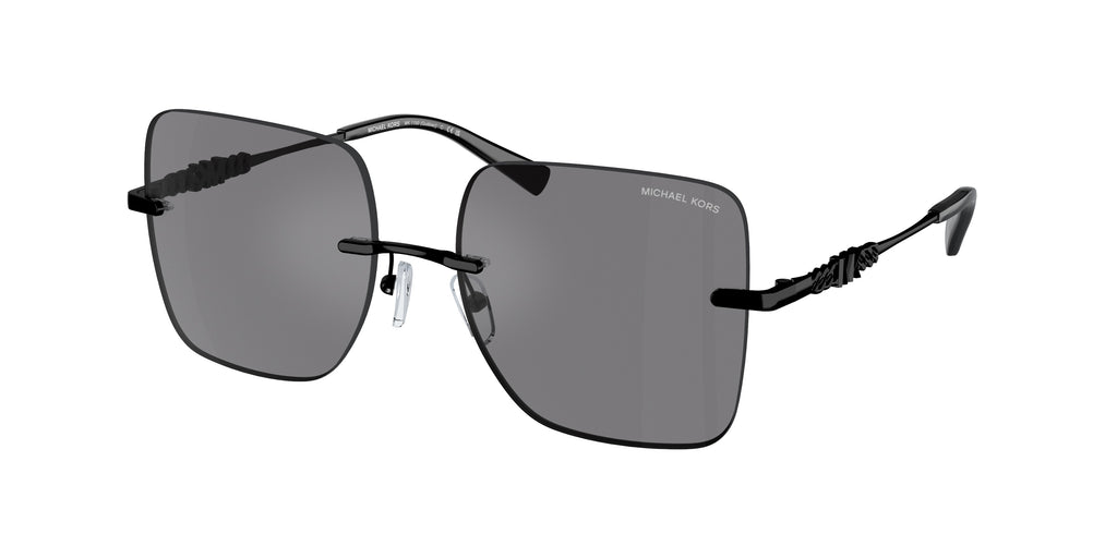 Gafas de Sol Michael Kors Québec MK1150 Espejo gris sólido atrás y Gris y Negro