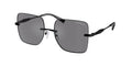 Gafas de Sol Michael Kors Québec MK1150 Espejo gris sólido atrás y Gris y Negro