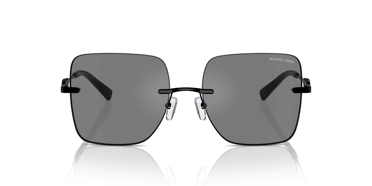 Gafas de Sol Michael Kors Québec MK1150 Espejo gris sólido atrás y Gris y Negro