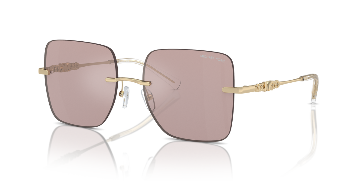 Gafas de Sol Michael Kors Québec MK1150 Pink Solid Back Mirror y Rosa y Negro