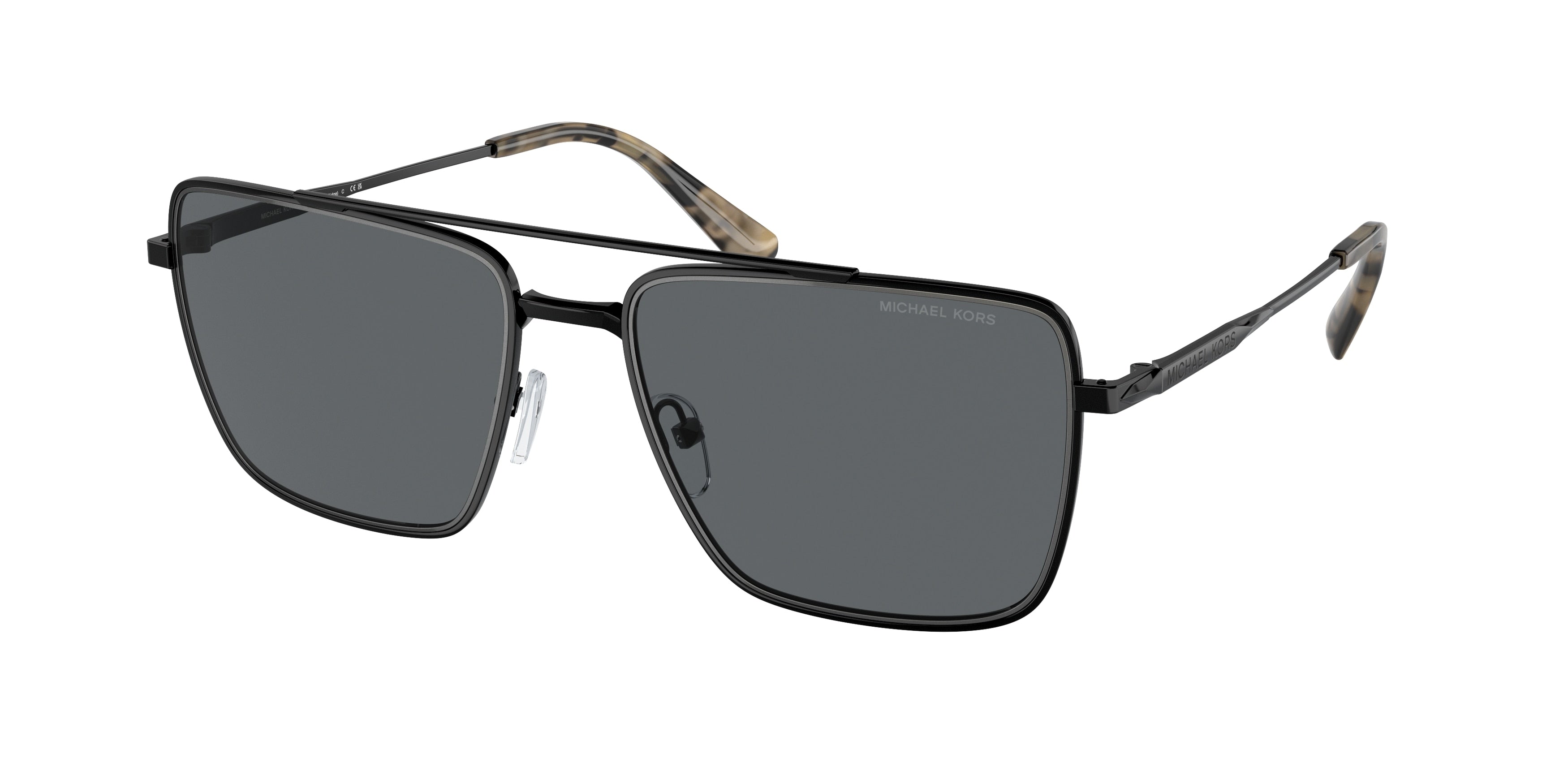 Gafas de Sol Michael Kors Blue Ridge MK1154 Negro Brillante y Gris Oscuro Sólido