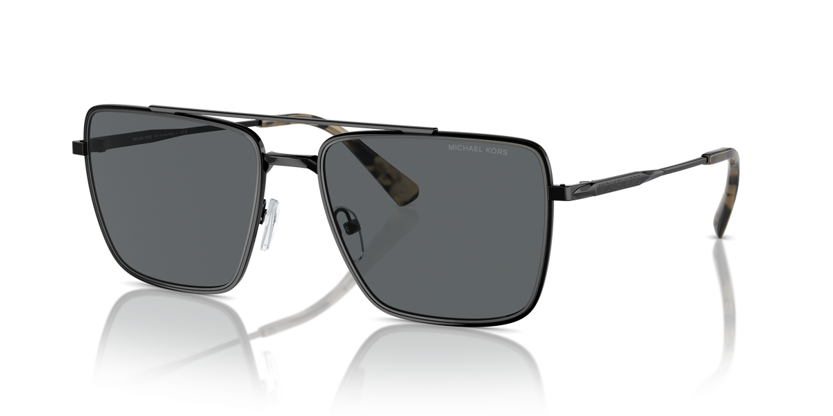 Gafas de Sol Michael Kors Blue Ridge MK1154 Negro Brillante y Gris Oscuro Sólido