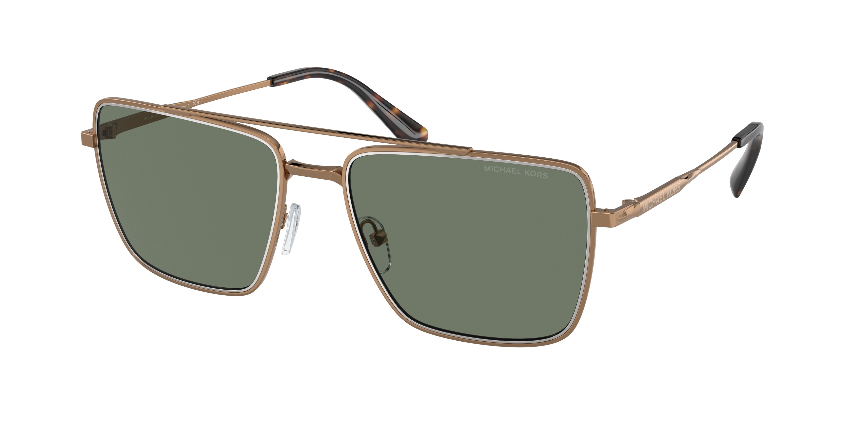 Gafas de Sol Michael Kors Blue Ridge MK1154 Dorado Brillante y Verde Sólido