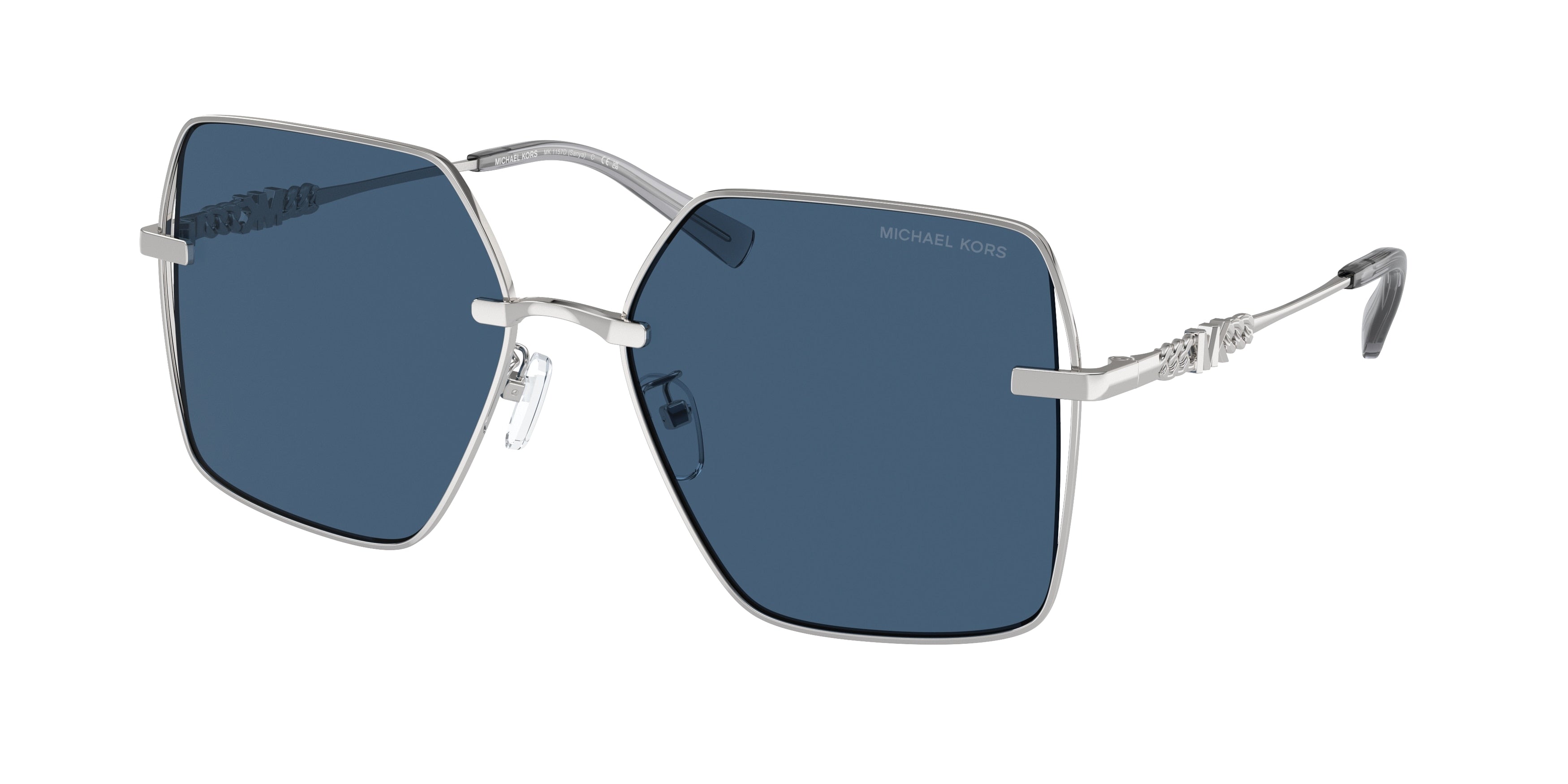 Gafas de Sol Michael Kors Sanya MK1157D Plateado Brillante y Azul Sólido
