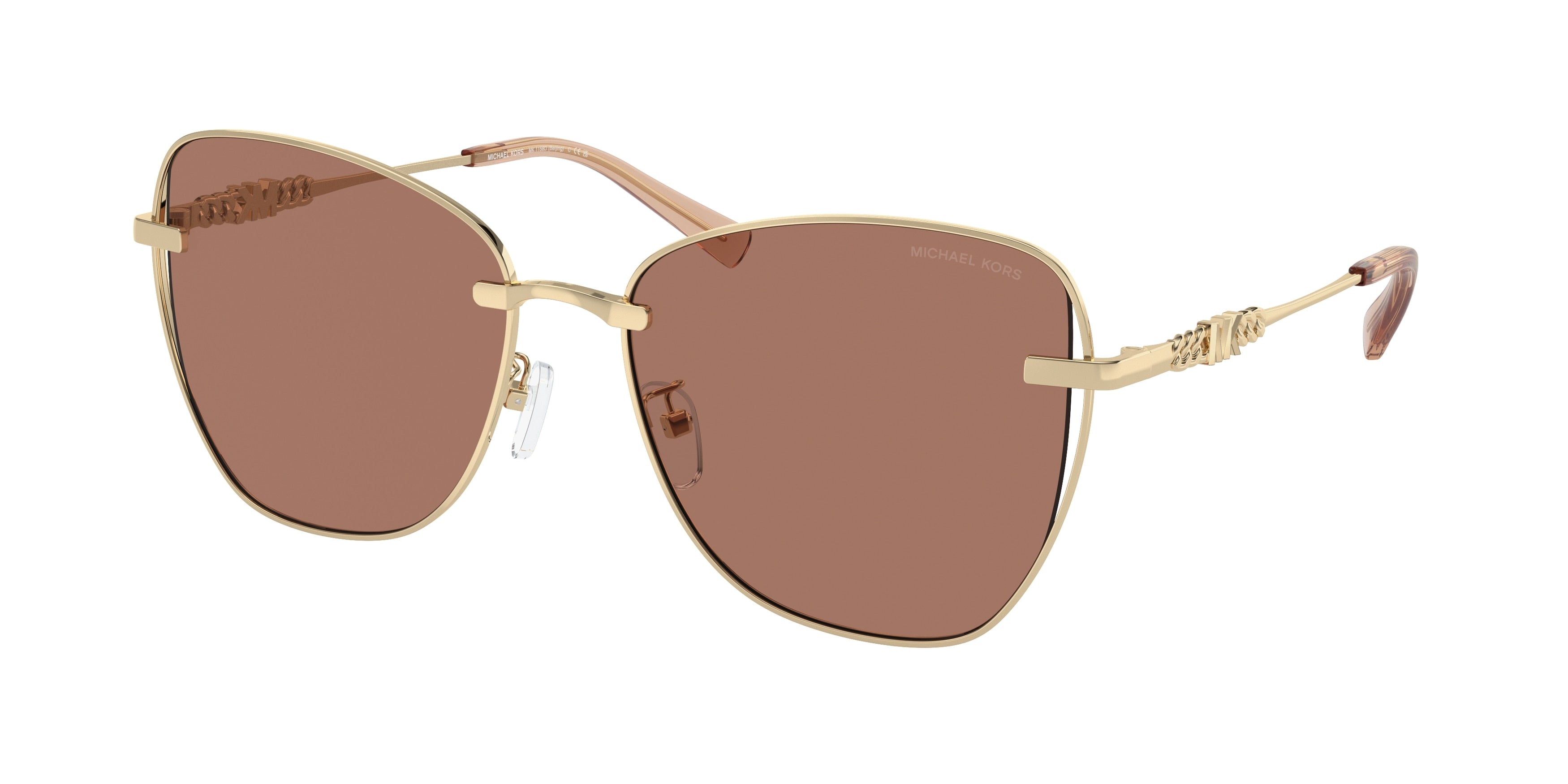 Gafas de Sol Michael Kors Beijing MK1158D Dorado Claro Brillante y Marrón Claro Sólido