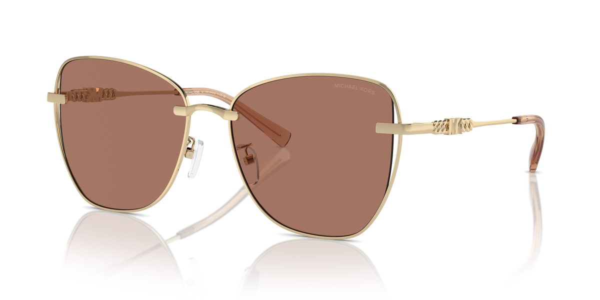 Gafas de Sol Michael Kors Beijing MK1158D Dorado Claro Brillante y Marrón Claro Sólido