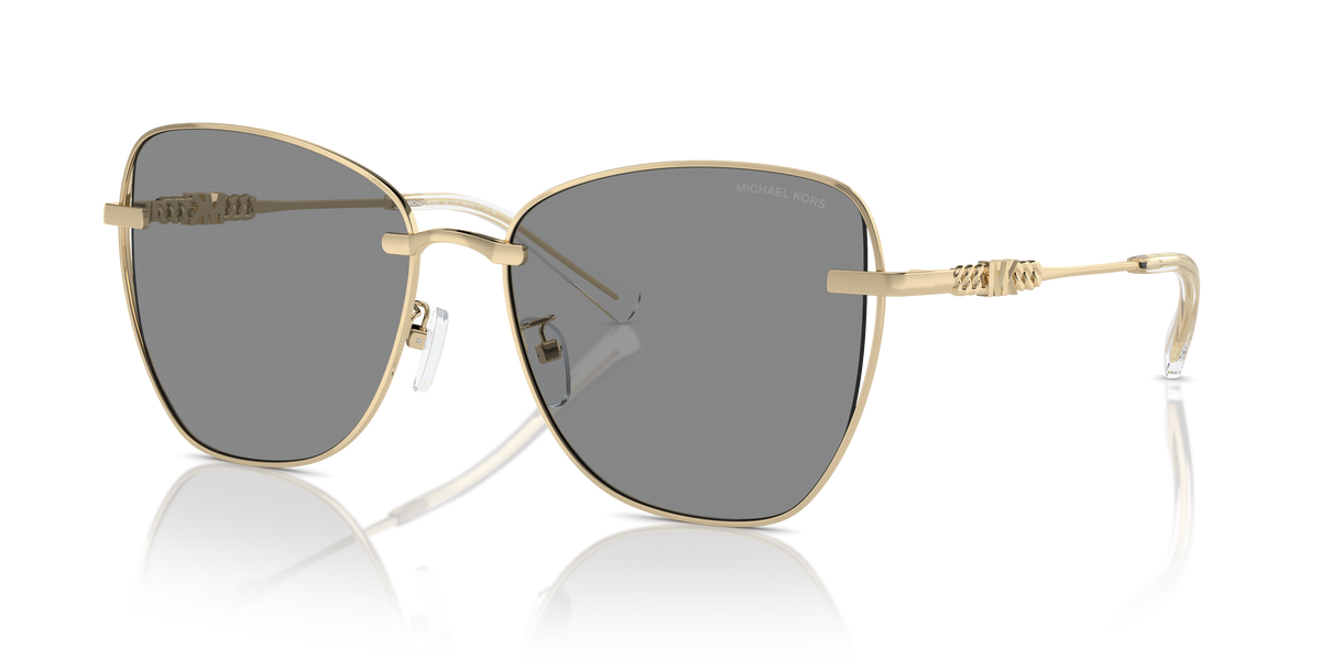 Gafas de Sol Michael Kors Beijing MK1158D Dorado Claro Brillante y Gris Sólido