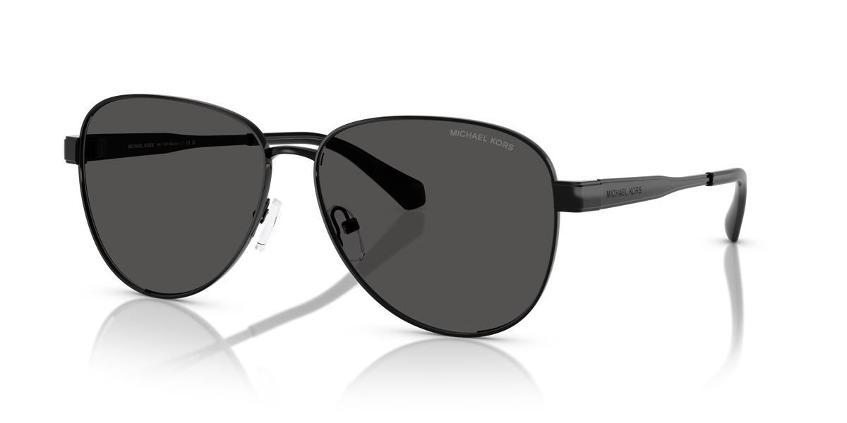 Gafas de Sol Michael Kors Biarritz MK1160 Negro Brillante y Gris Oscuro Sólido