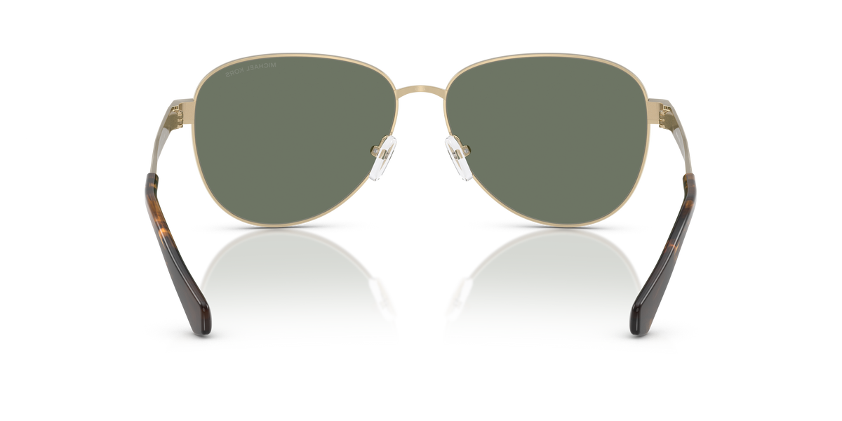 Gafas de Sol Michael Kors Biarritz MK1160 Oro claro brillante y Verde Sólido