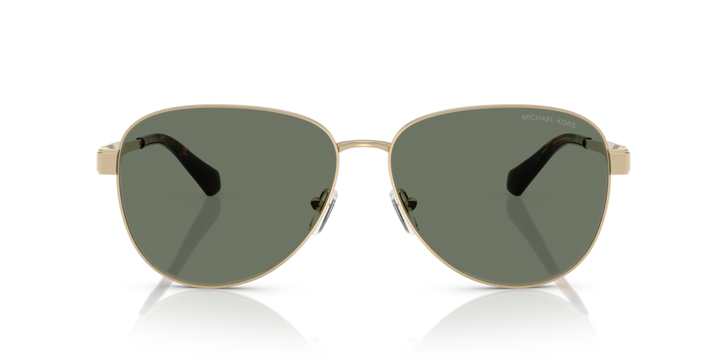 Gafas de Sol Michael Kors Biarritz MK1160 Oro claro brillante y Verde Sólido
