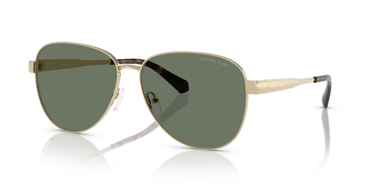 Gafas de Sol Michael Kors Biarritz MK1160 Oro claro brillante y Verde Sólido