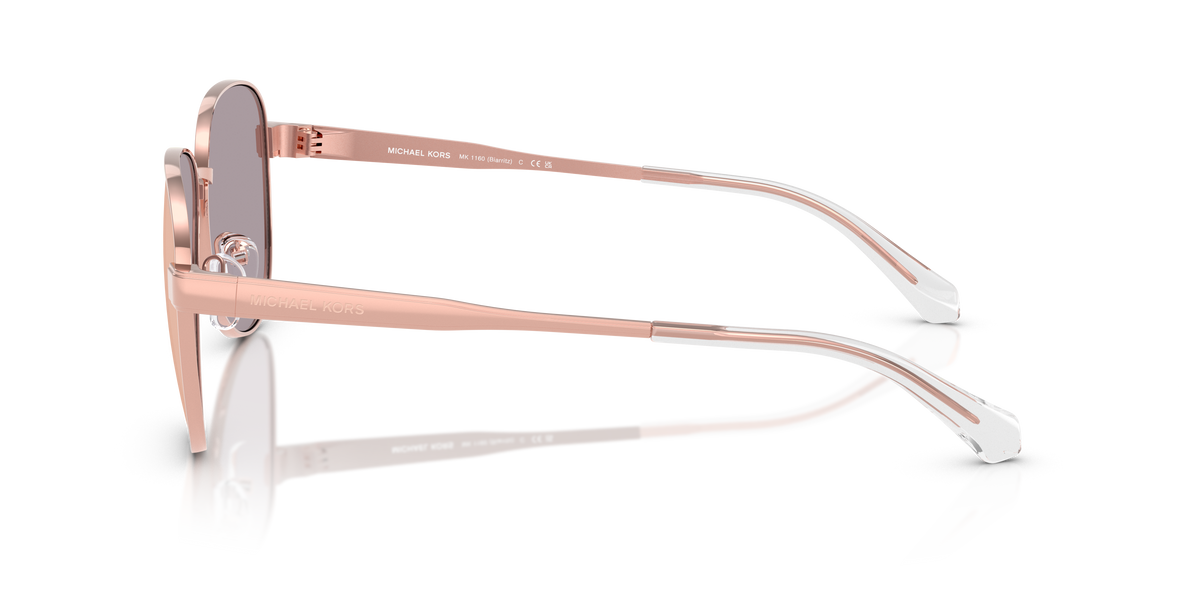 Gafas de Sol Michael Kors Biarritz MK1160 Oro Rosa y Oro Rosa Espejado