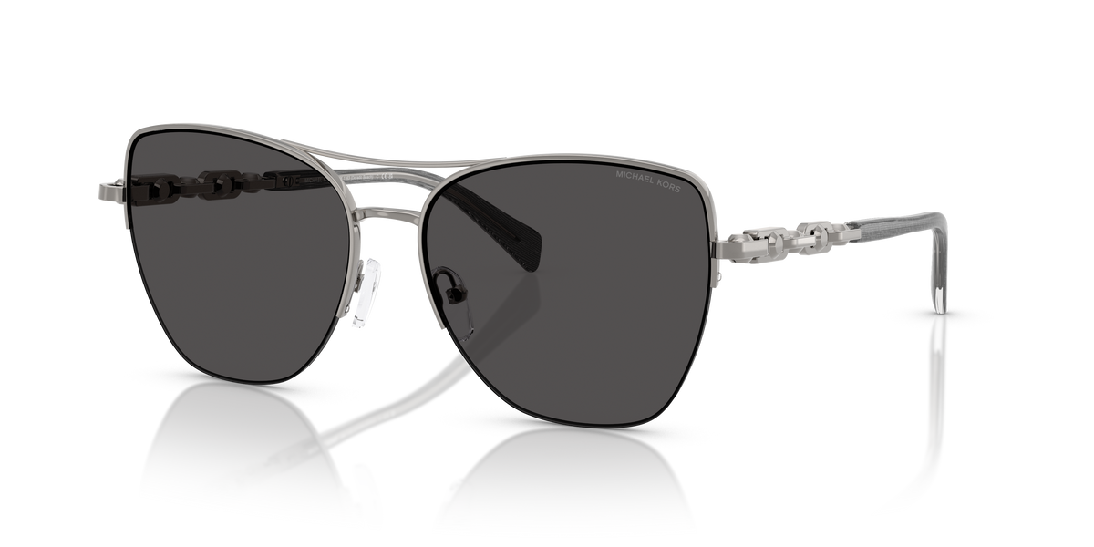 Gafas de Sol Michael Kors Dorado Beach MK1163 Gris Plomo Brillante y Gris Oscuro Sólido