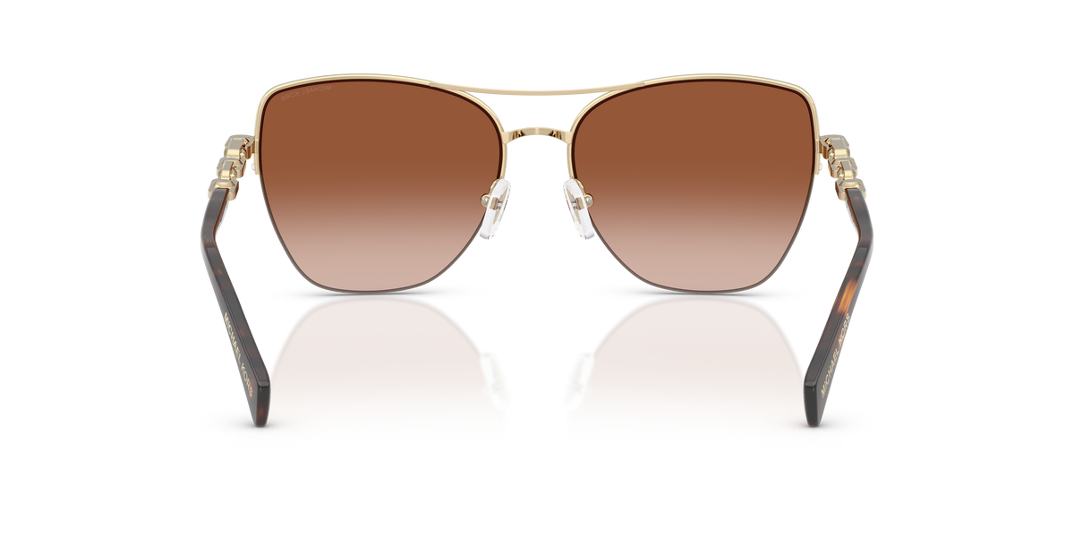 Gafas de Sol Michael Kors Dorado Beach MK1163 Oro claro brillante y Marrón Oscuro Degradé