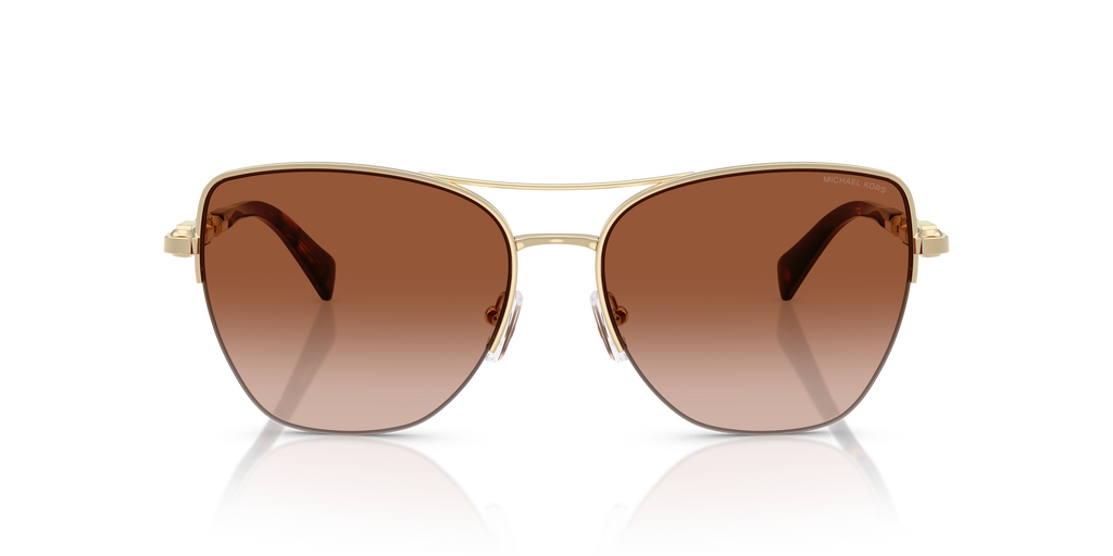 Gafas de Sol Michael Kors Dorado Beach MK1163 Oro claro brillante y Marrón Oscuro Degradé