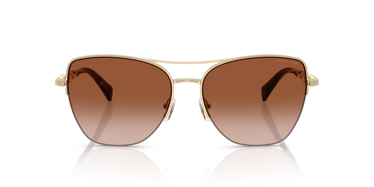 Gafas de Sol Michael Kors Dorado Beach MK1163 Oro claro brillante y Marrón Oscuro Degradé