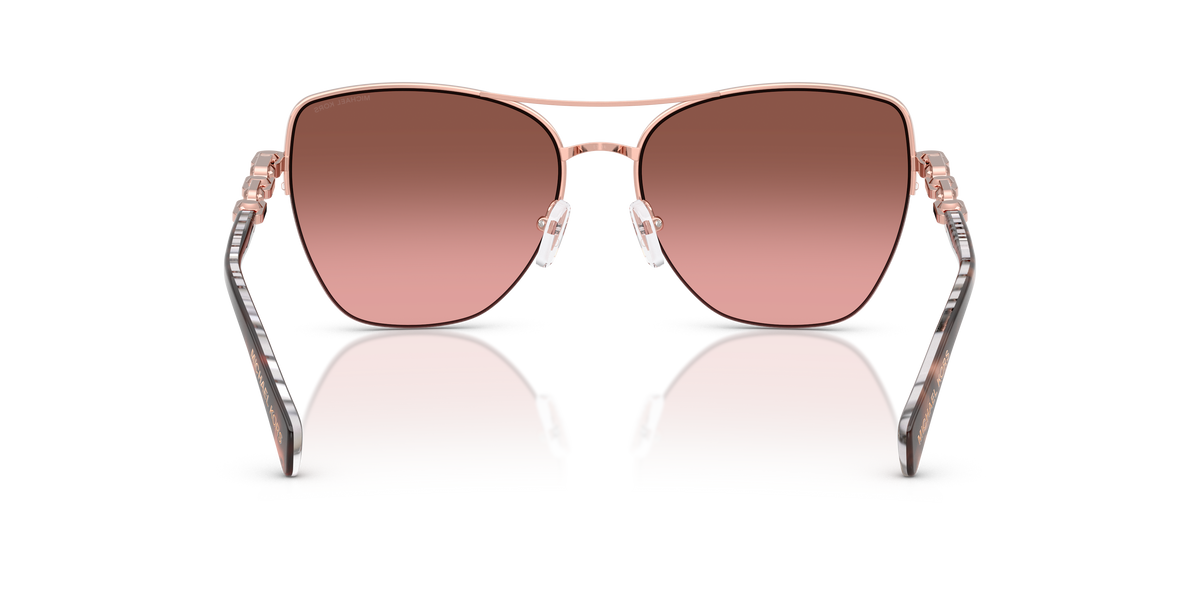 Gafas de Sol Michael Kors Dorado Beach MK1163 Oro rosa brillante y Marrón y Rosáceo Degradé