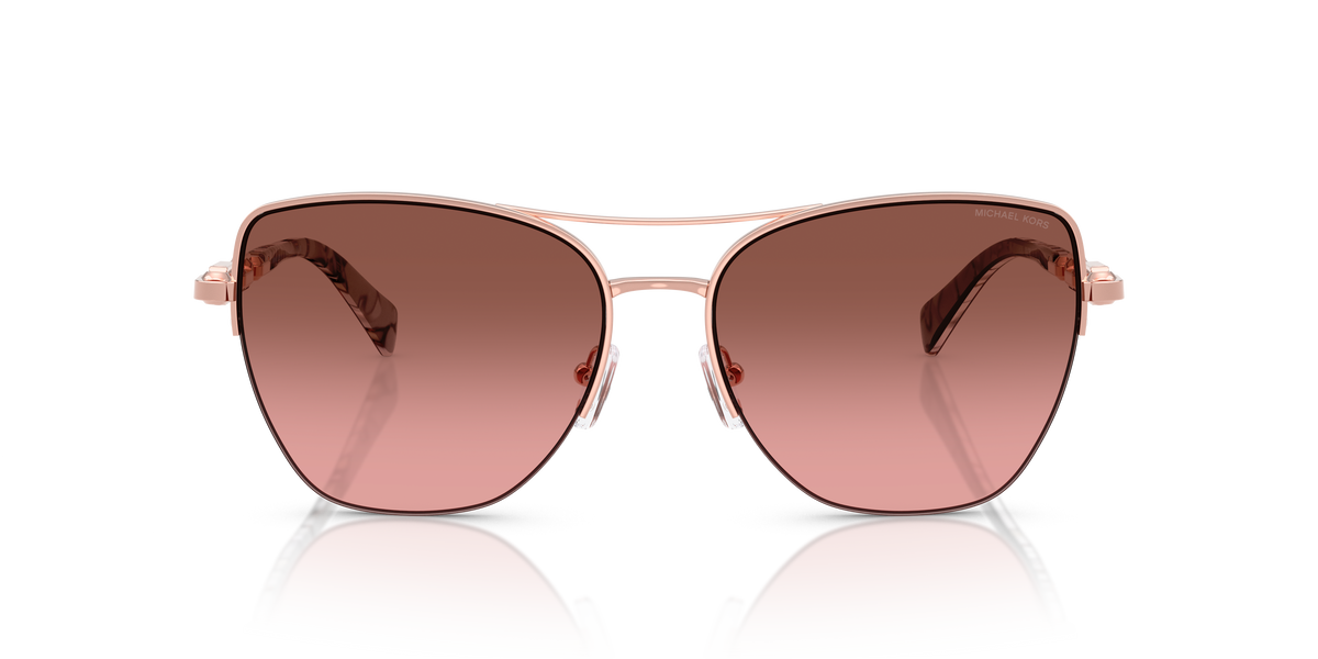 Gafas de Sol Michael Kors Dorado Beach MK1163 Oro rosa brillante y Marrón y Rosáceo Degradé