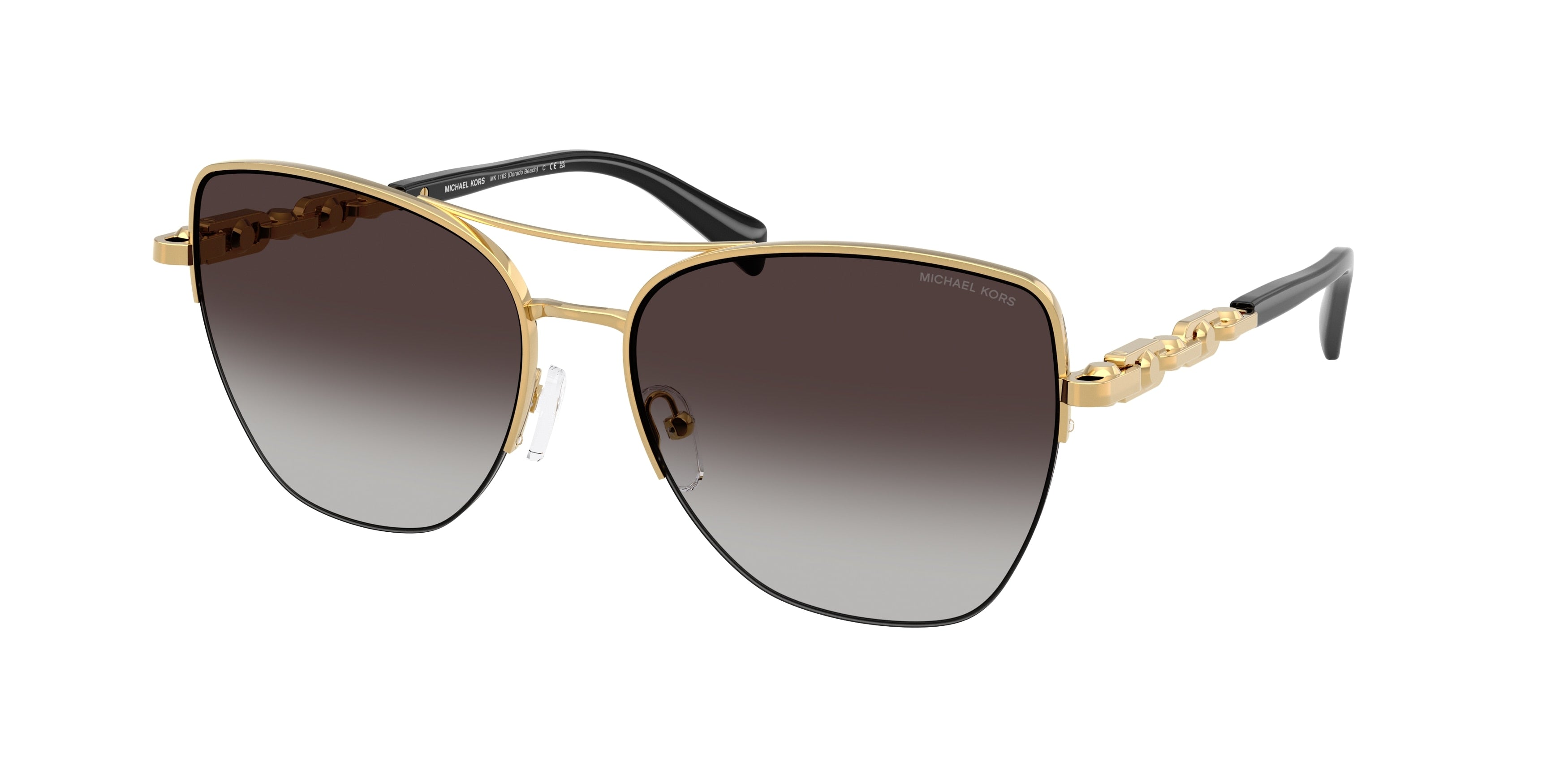 Gafas de Sol Michael Kors Dorado Beach MK1163 Amarillo oro brillante y Gris Oscuro Degradé