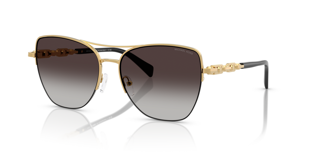 Gafas de Sol Michael Kors Dorado Beach MK1163 Amarillo oro brillante y Gris Oscuro Degradé