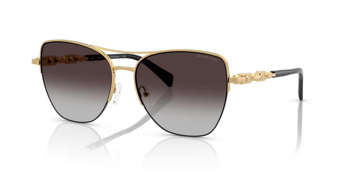 Gafas de Sol Michael Kors Dorado Beach MK1163 Amarillo oro brillante y Gris Oscuro Degradé