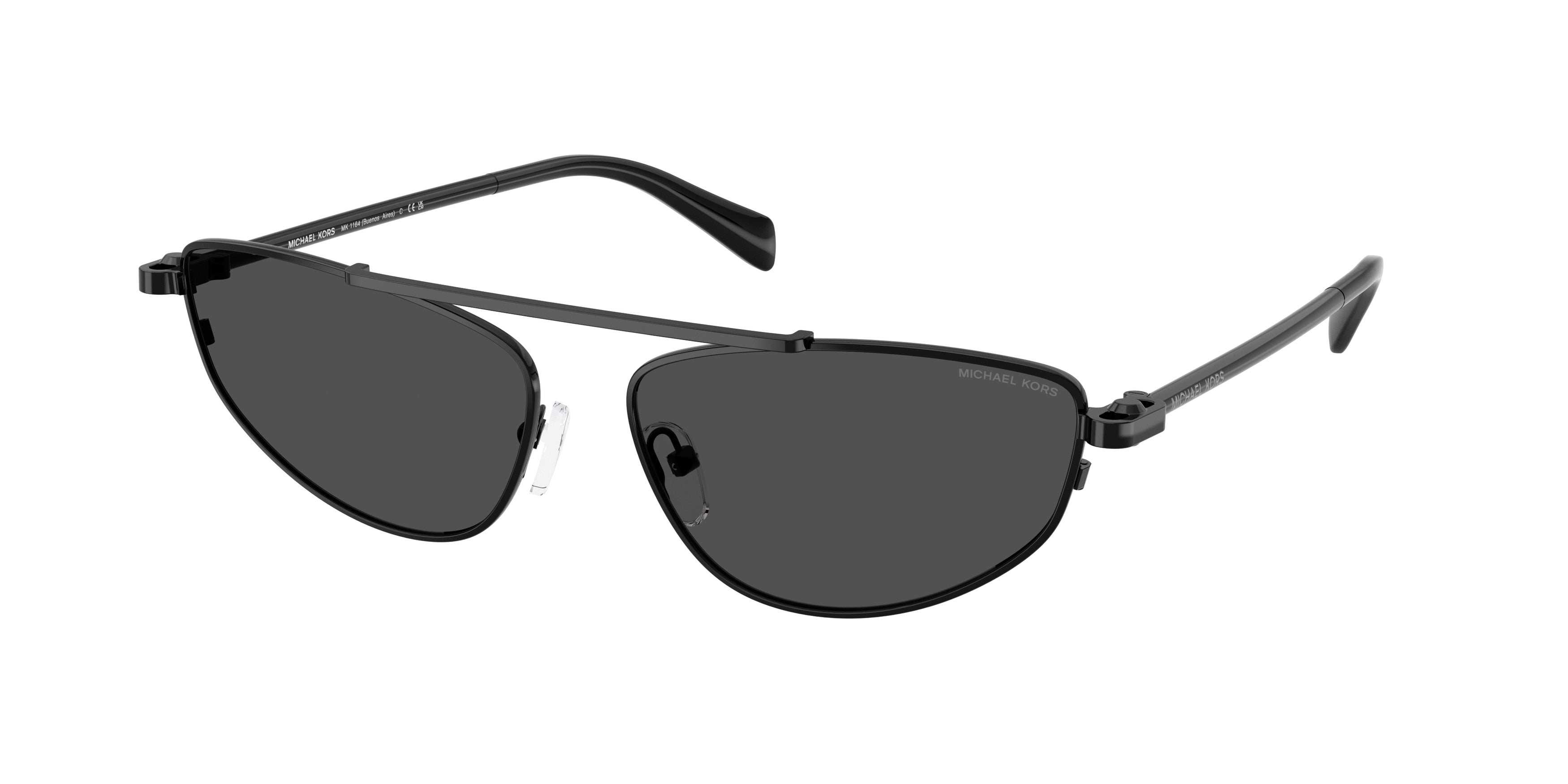 Gafas de Sol Michael Kors Buenos Aires MK1164 Negro Brillante y Gris Oscuro Sólido