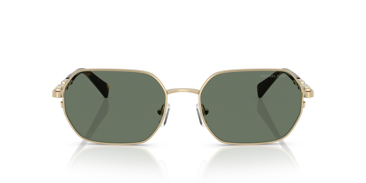 Gafas de Sol Michael Kors Saint Martin MK1165 Oro claro brillante y Verde Sólido