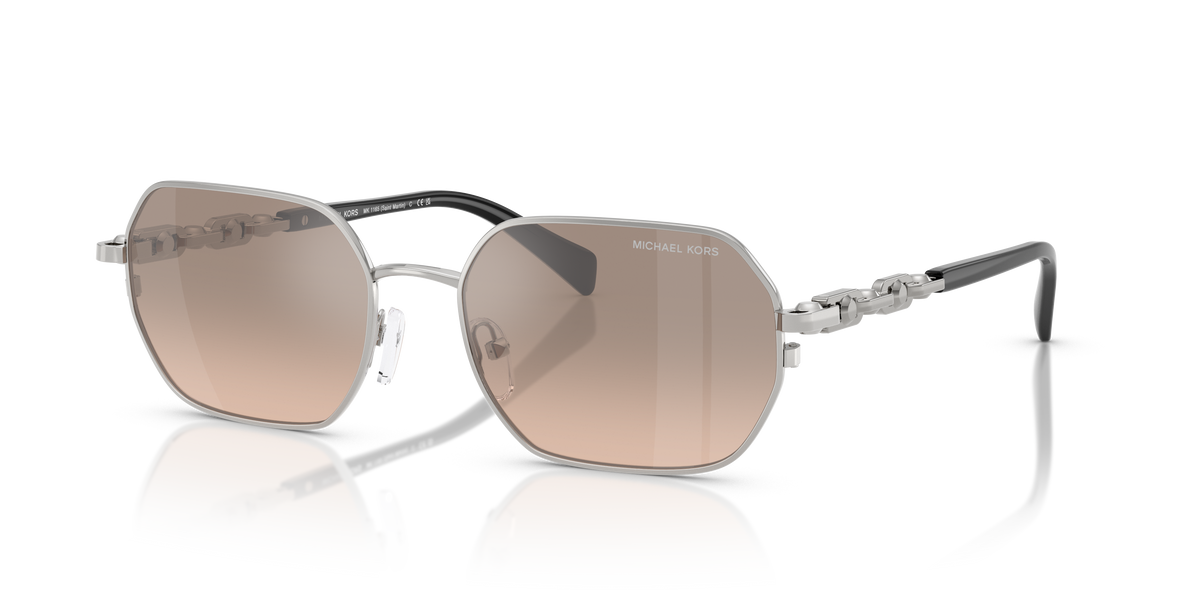 Gafas de Sol Michael Kors Saint Martin MK1165 Plateado Brillante y Caqui plateado degradado