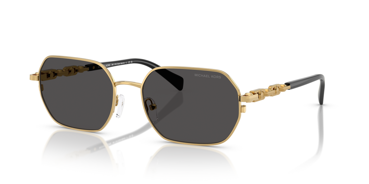 Gafas de Sol Michael Kors Saint Martin MK1165 Amarillo oro brillante y Gris Oscuro Sólido
