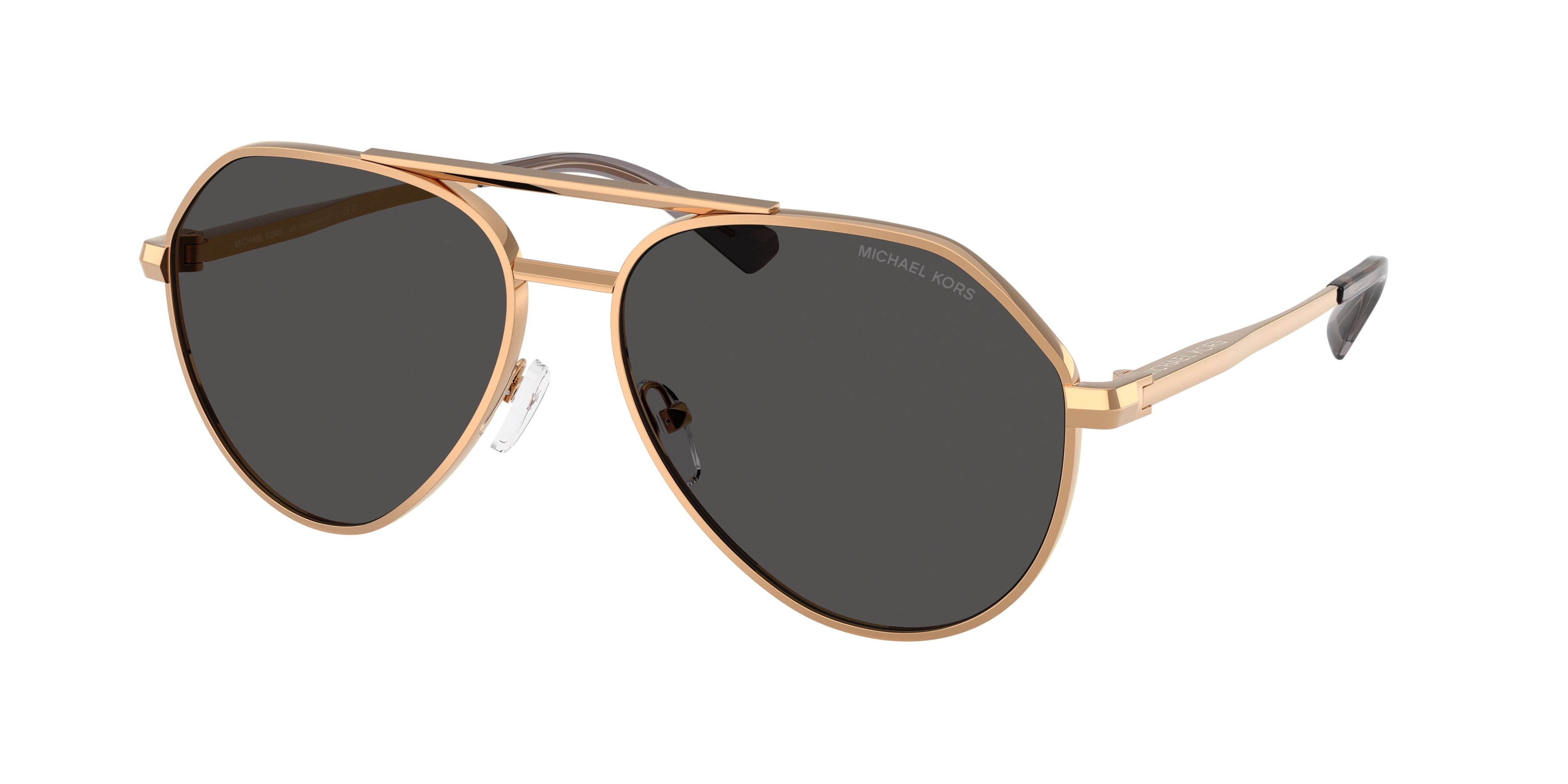 Gafas de Sol Michael Kors Brentwood MK1168 Dorado beige y Gris Oscuro Sólido