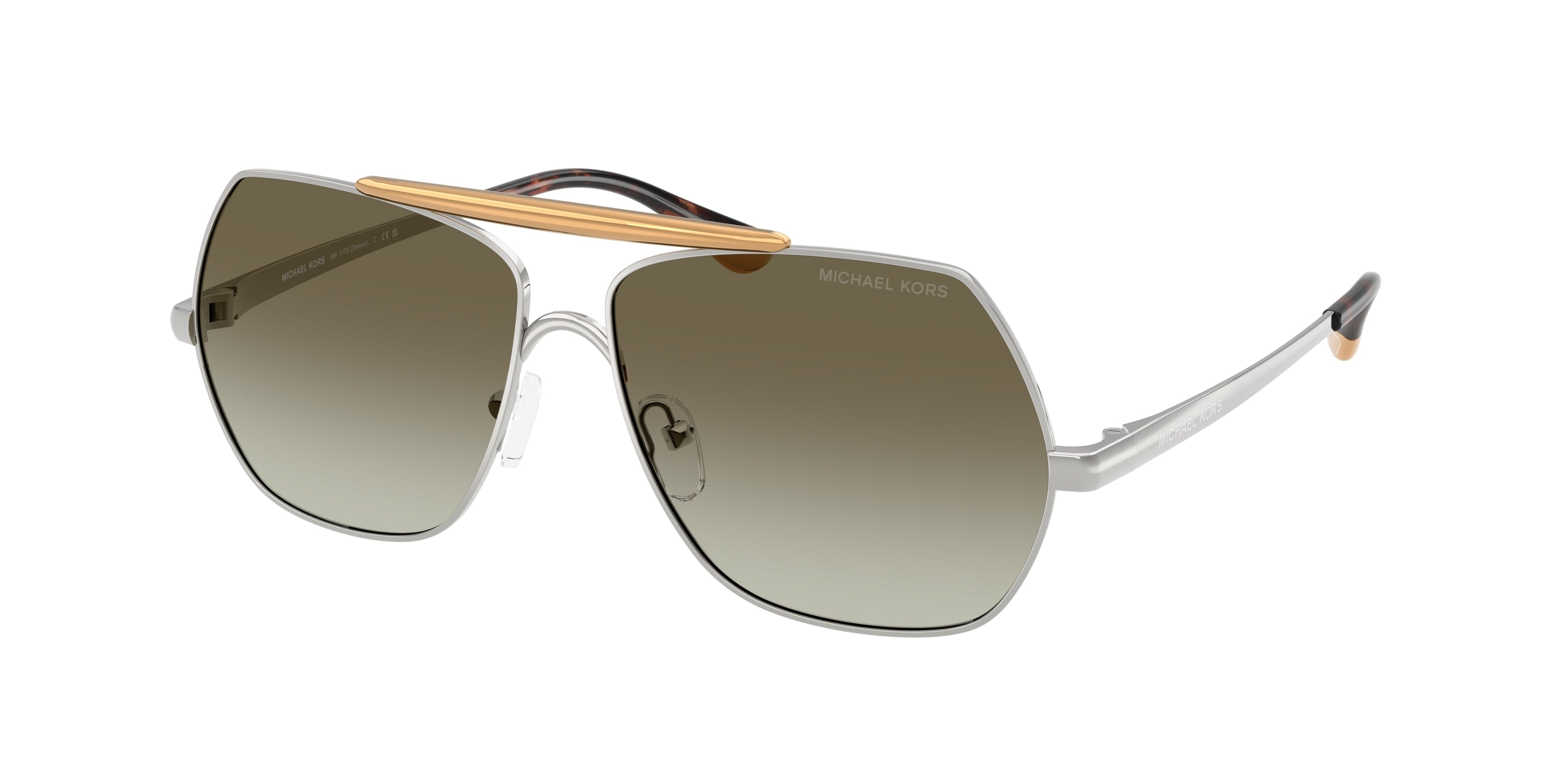 Gafas de Sol Michael Kors Denver MK1173 Plateado Brillante y Verde Degradé