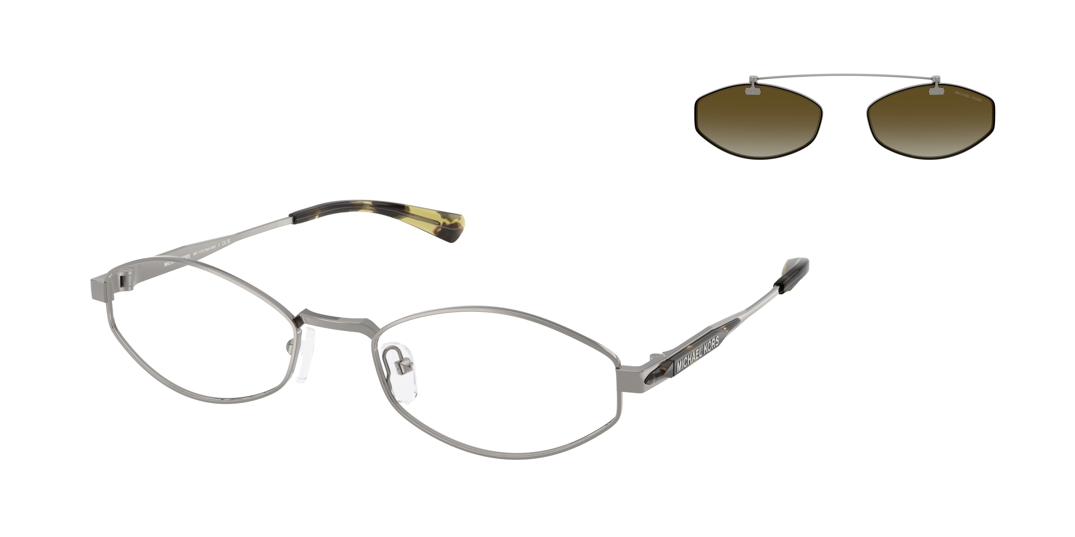 Gafas de Sol Michael Kors Palo Alto MK1175 Gris Plomo Brillante y Verde Olivo Degradé