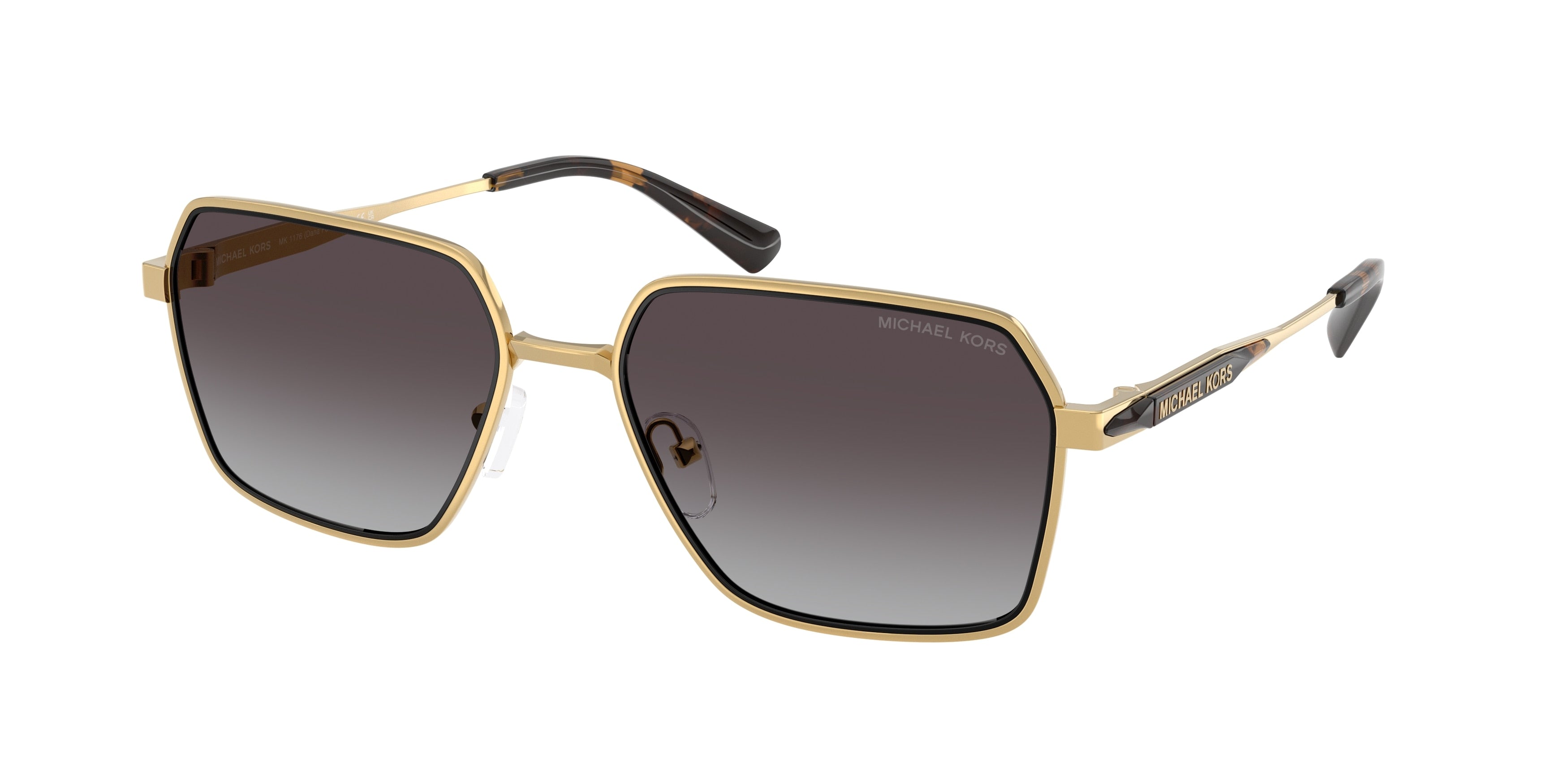 Gafas de Sol Michael Kors Dana Point MK1176 Oro amarillo brillante y Gris Oscuro Degradé