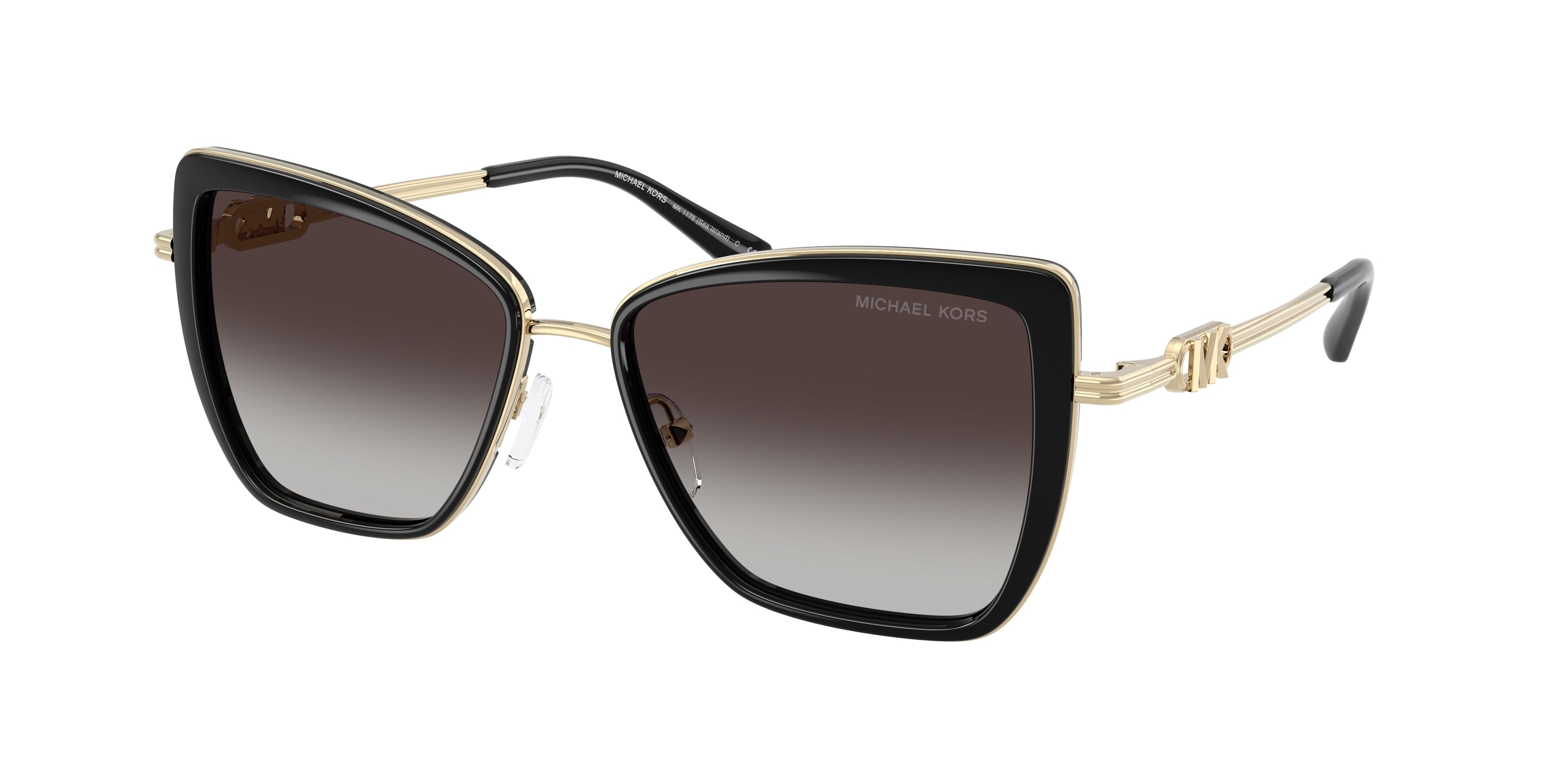 Gafas de Sol Michael Kors Sea Island MK1178 Negro y Negro Degradé a Gris Claro
