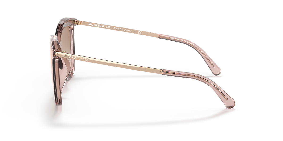 Gafas de Sol Michael Kors Zermatt MK2079U Rosa Traslúcido y Oro Rosa Degradé Espejado