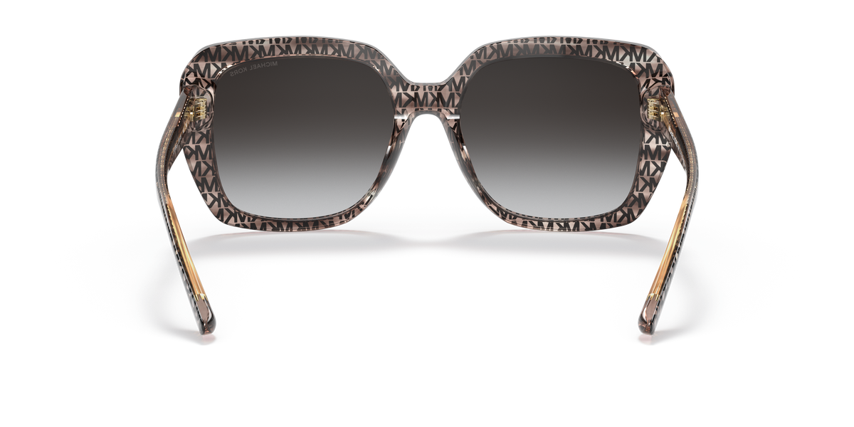 Gafas de Sol Michael Kors Manhasset MK2140 Estampado del Logo Mk en Blanco y Negro y Gris Oscuro Degradé