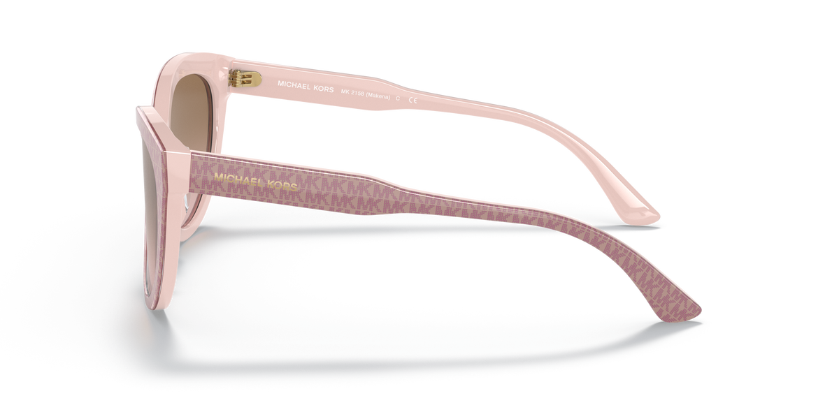 Gafas de Sol Michael Kors Makena MK2158 Insignia Mk Pvc en Rosa Ballet y Marrón y Rosa Degradé