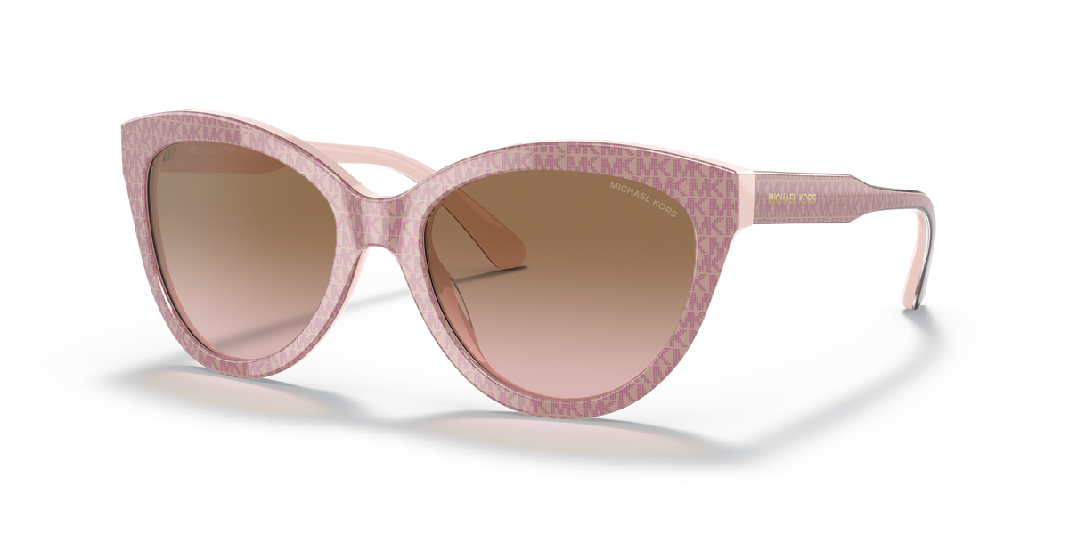 Gafas de Sol Michael Kors Makena MK2158 Insignia Mk Pvc en Rosa Ballet y Marrón y Rosa Degradé