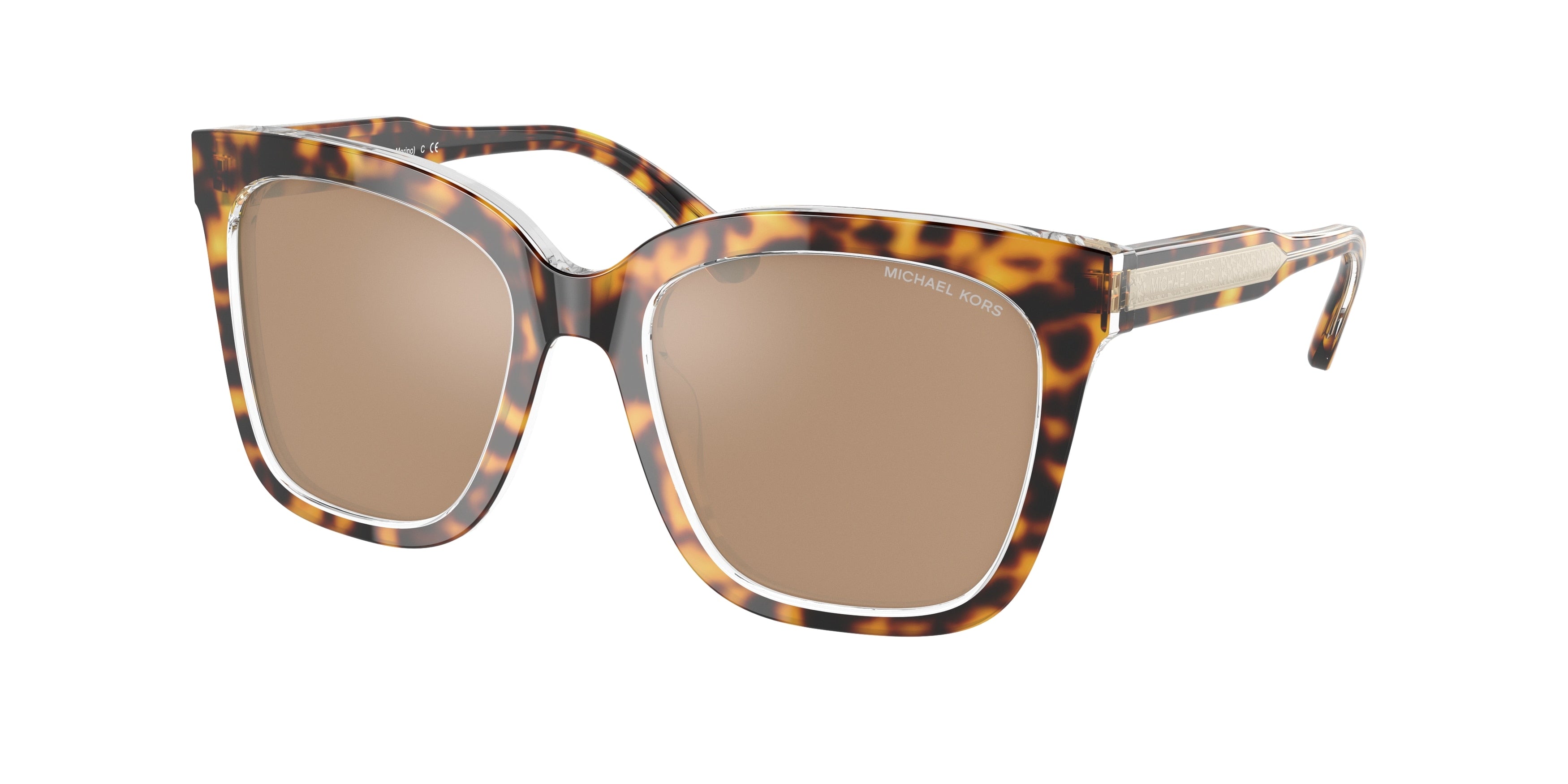 Gafas de Sol Michael Kors San Marino MK2163 Carey Oscuro/Transparente y Dorado Espejado