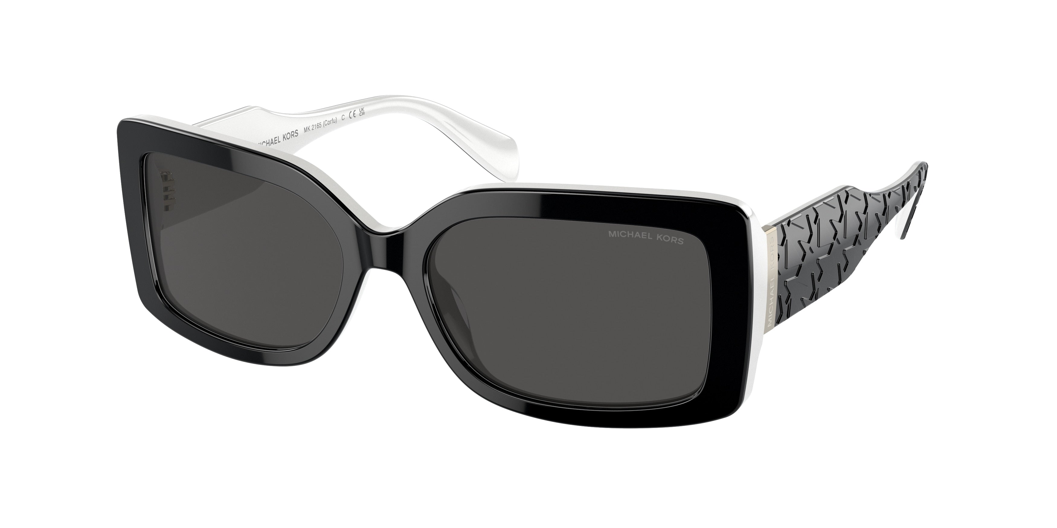 Gafas de Sol Michael Kors Corfu MK2165 Negro/Blanco y Gris Oscuro Sólido