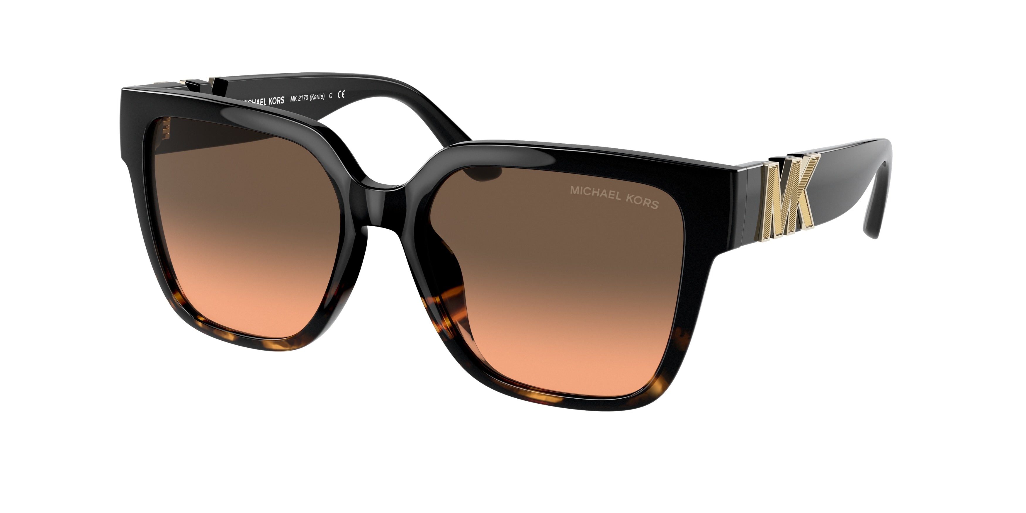 Gafas de Sol Michael Kors Karlie MK2170U Negro/Carey Oscuro y Naranja y Gris Degradé