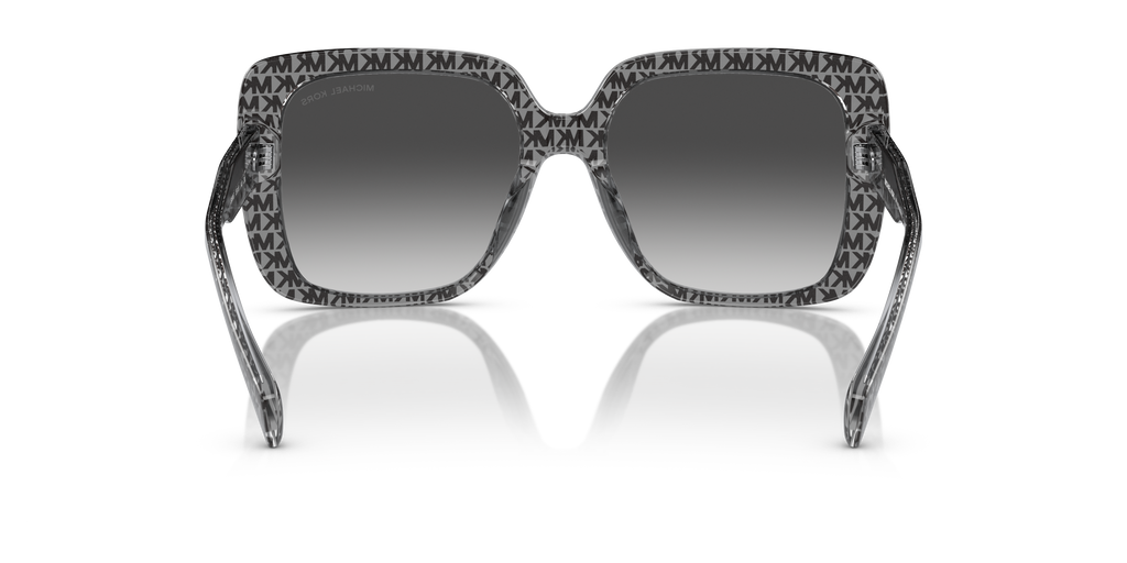 Gafas de Sol Michael Kors Mallorca MK2183U Logotipo Mk negro purpurina y Gris Oscuro Degradé