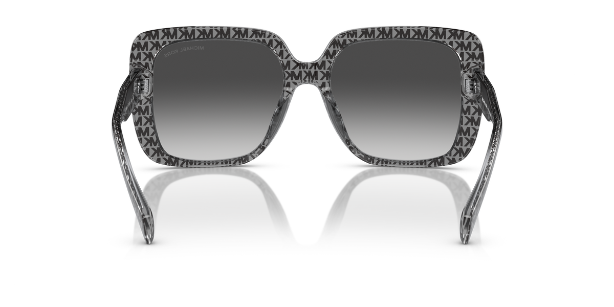 Gafas de Sol Michael Kors Mallorca MK2183U Logotipo Mk negro purpurina y Gris Oscuro Degradé