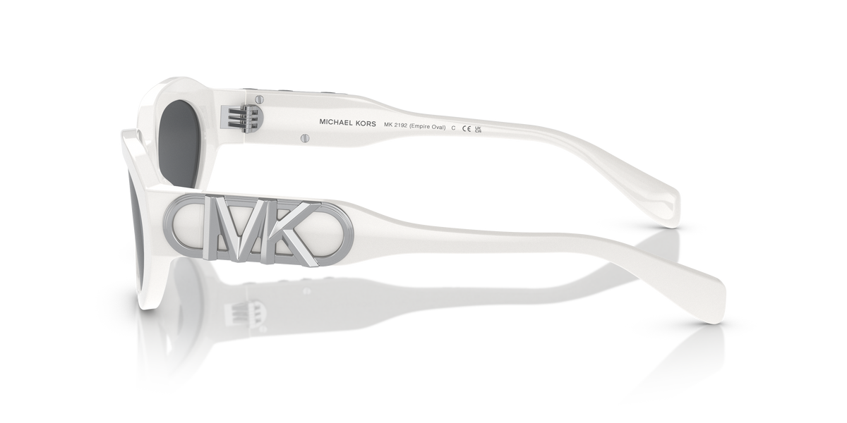Gafas de Sol Michael Kors Empire Oval MK2192 Blanco Óptico y Gris Sólido