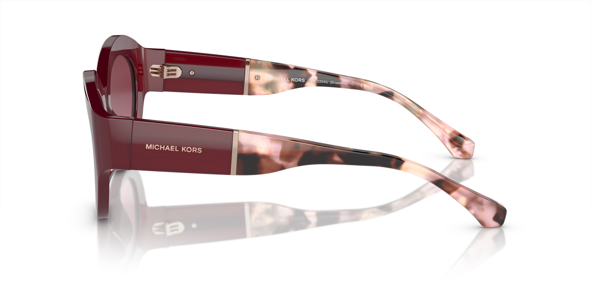 Gafas de Sol Michael Kors Brussels MK2204U Rojo Oscuro Traslúcido y Borgoña Degradé