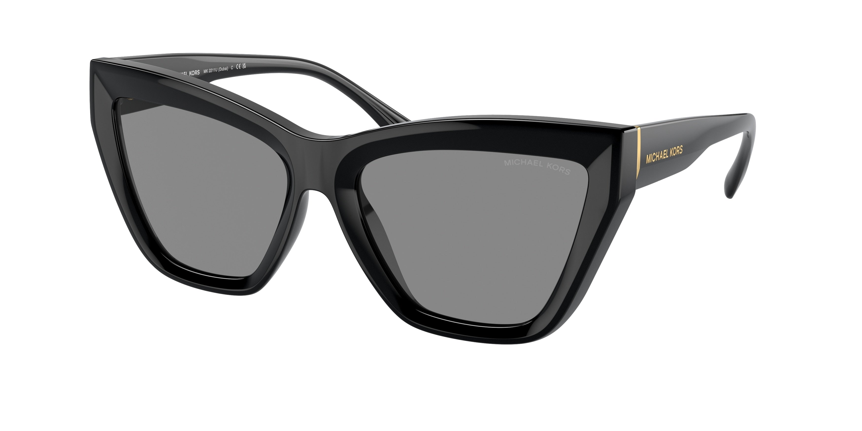 Gafas de Sol Michael Kors Dubai MK2211U Negro y Gris Oscuro Sólido